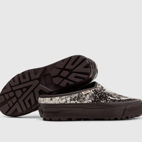 Vans Premium Pony Hair Mules Slides Chocolate Slip-On Shoes MENS SIZE 10 NEW - Picture 13 of 13